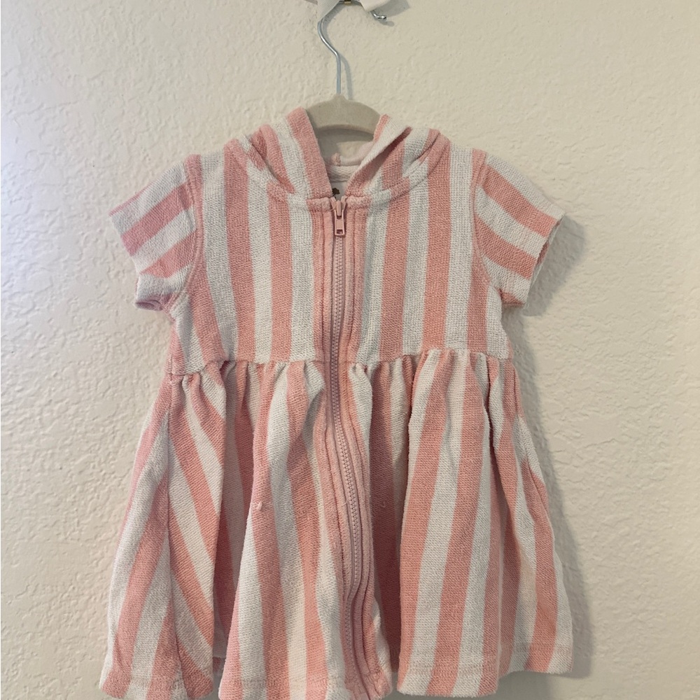 Nordstrom Kids Pink and White Hooded Coverup